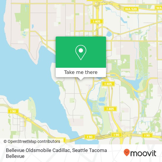Bellevue Oldsmobile Cadillac map
