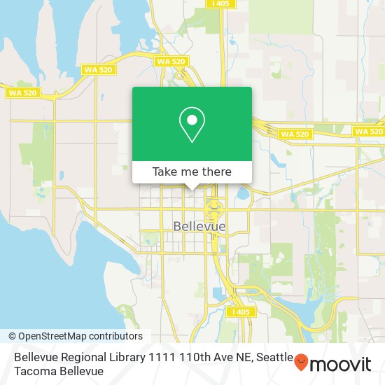 Bellevue Regional Library 1111 110th Ave NE map