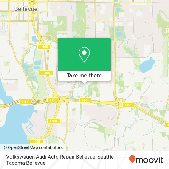 Mapa de Volkswagen Audi Auto Repair Bellevue