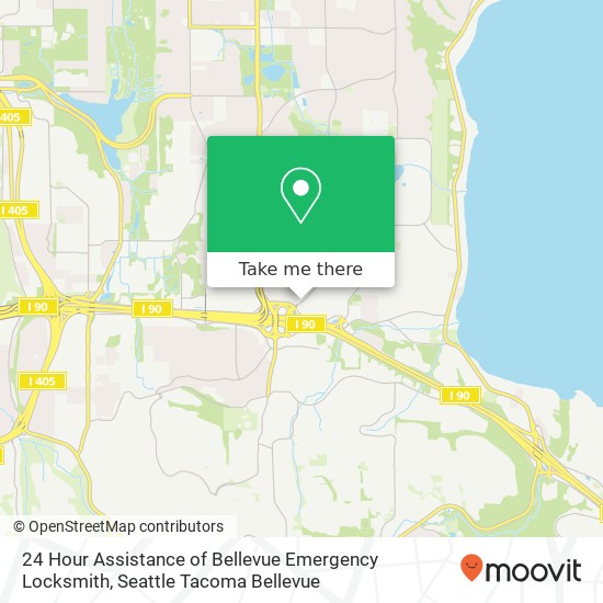 Mapa de 24 Hour Assistance of Bellevue Emergency Locksmith