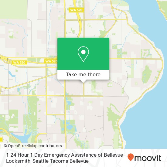 Mapa de 1 24 Hour 1 Day Emergency Assistance of Bellevue Locksmith