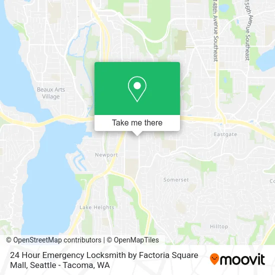 24 Hour Emergency Locksmith by Factoria Square Mall map