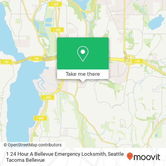 Mapa de 1 24 Hour A Bellevue Emergency Locksmith