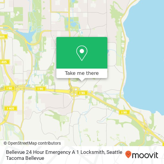 Mapa de Bellevue 24 Hour Emergency A 1 Locksmith