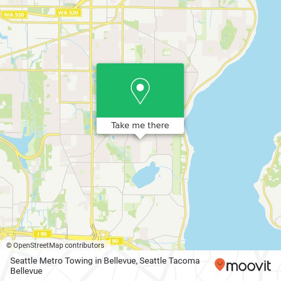 Seattle Metro Towing in Bellevue map