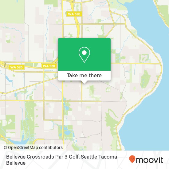 Bellevue Crossroads Par 3 Golf map