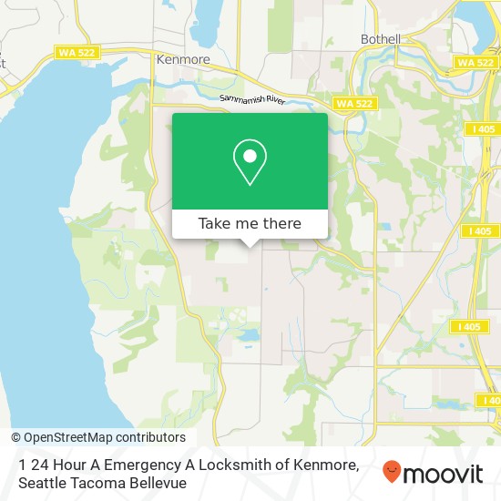 1 24 Hour A Emergency A Locksmith of Kenmore map