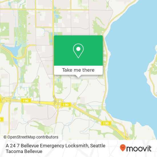 A 24 7 Bellevue Emergency Locksmith map