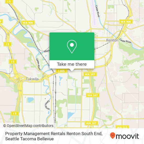 Mapa de Property Management Rentals Renton South End