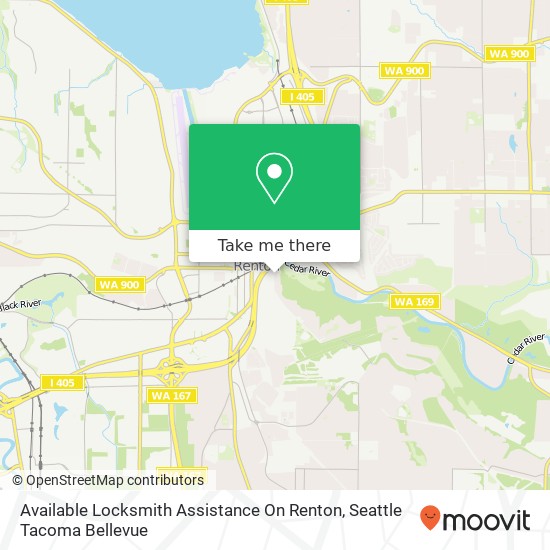 Mapa de Available Locksmith Assistance On Renton