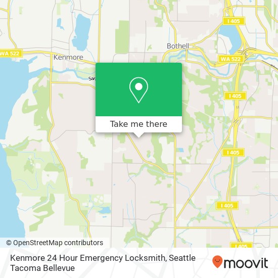 Kenmore 24 Hour Emergency Locksmith map