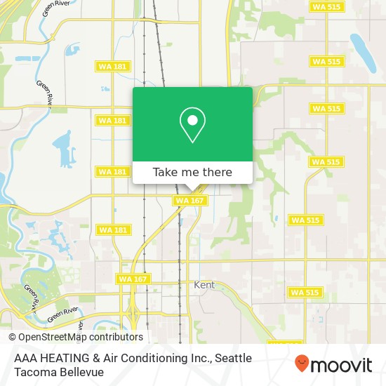 Mapa de AAA HEATING & Air Conditioning Inc.