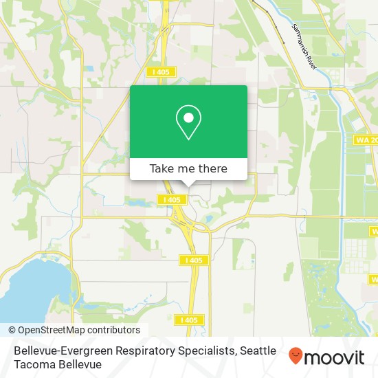 Bellevue-Evergreen Respiratory Specialists map