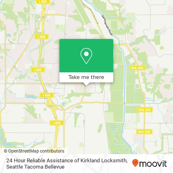 Mapa de 24 Hour Reliable Assistance of Kirkland Locksmith