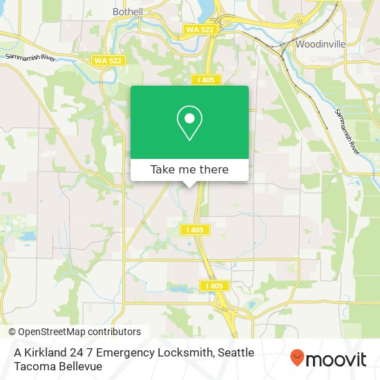 A Kirkland 24 7 Emergency Locksmith map