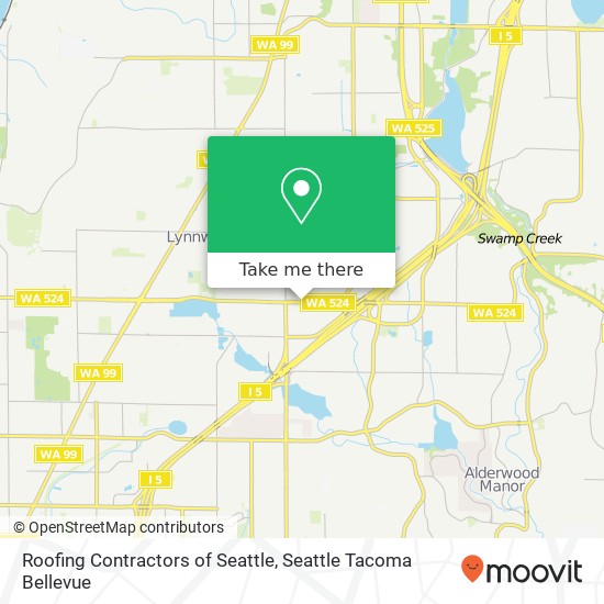 Mapa de Roofing Contractors of Seattle