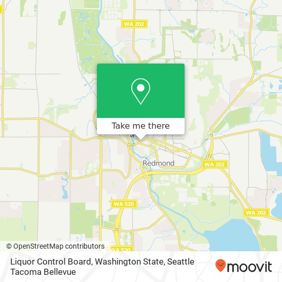 Mapa de Liquor Control Board, Washington State