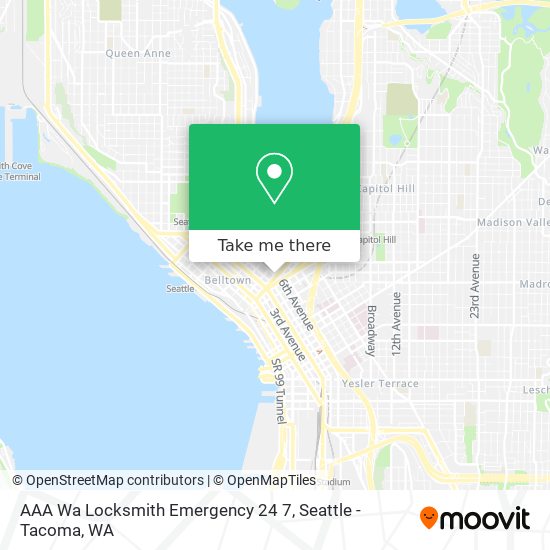 AAA Wa Locksmith Emergency 24 7 map