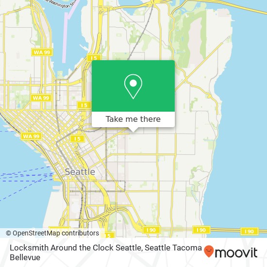 Locksmith Around the Clock Seattle map