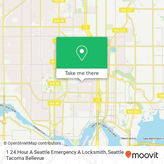 Mapa de 1 24 Hour A Seattle Emergency A Locksmith