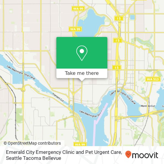 Emerald City Emergency Clinic and Pet Urgent Care map