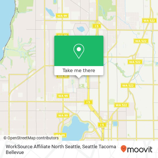 WorkSource Affiliate North Seattle map
