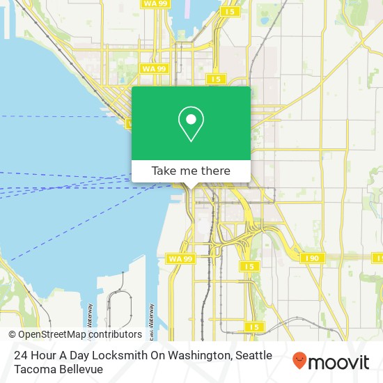 Mapa de 24 Hour A Day Locksmith On Washington