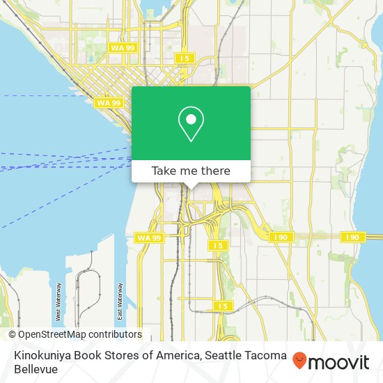 Mapa de Kinokuniya Book Stores of America