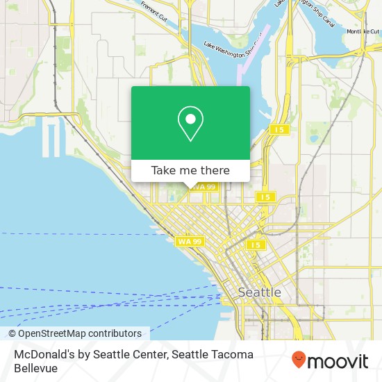 McDonald's by Seattle Center map