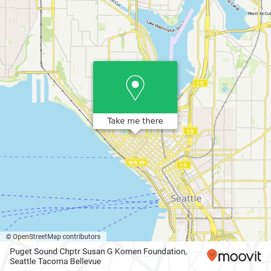 Mapa de Puget Sound Chptr Susan G Komen Foundation