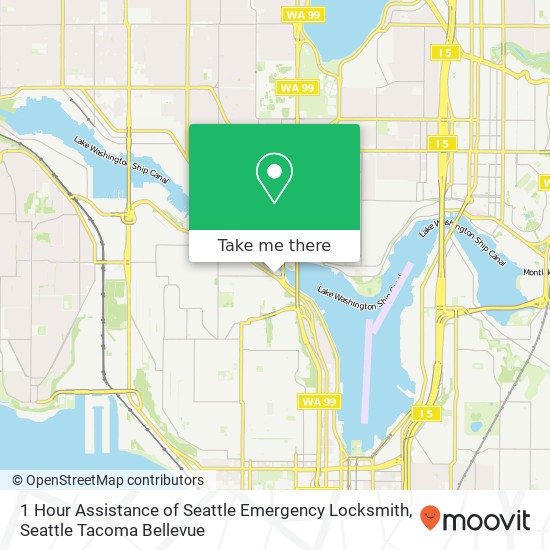 Mapa de 1 Hour Assistance of Seattle Emergency Locksmith
