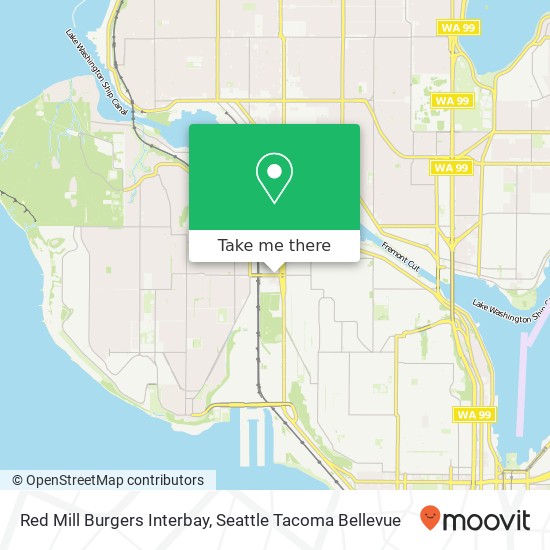Mapa de Red Mill Burgers Interbay