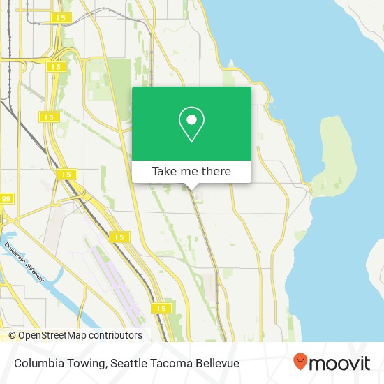 Columbia Towing map