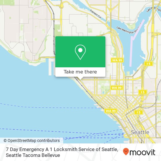 Mapa de 7 Day Emergency A 1 Locksmith Service of Seattle