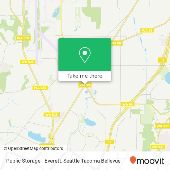 Public Storage - Everett map