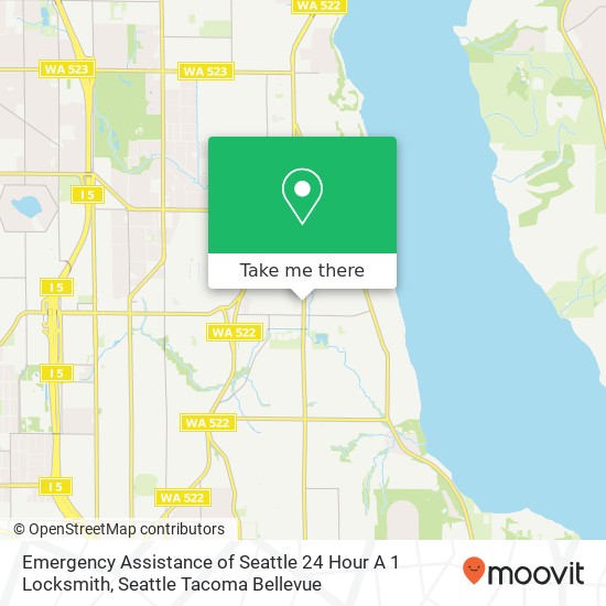 Emergency Assistance of Seattle 24 Hour A 1 Locksmith map