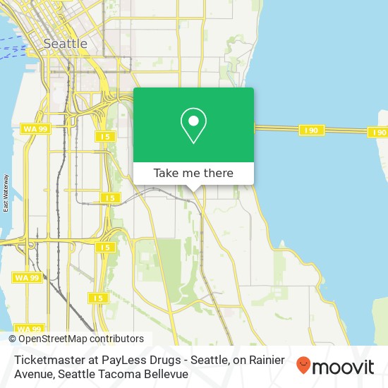 Mapa de Ticketmaster at PayLess Drugs - Seattle, on Rainier Avenue