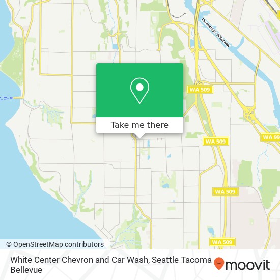 White Center Chevron and Car Wash map