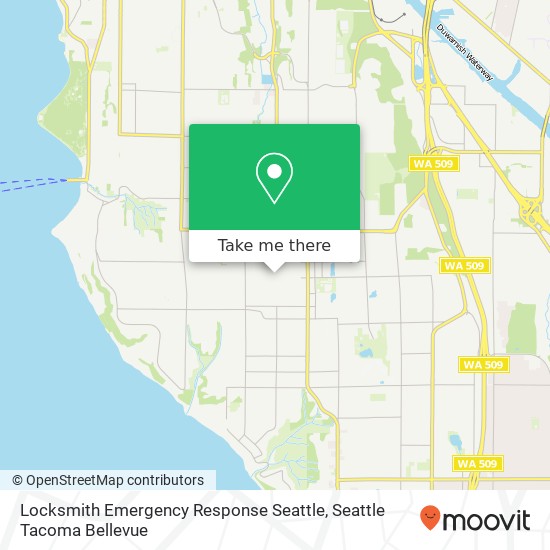 Locksmith Emergency Response Seattle map