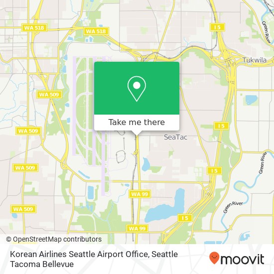 Mapa de Korean Airlines Seattle Airport Office