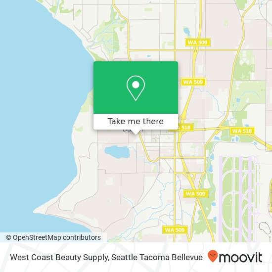 Mapa de West Coast Beauty Supply