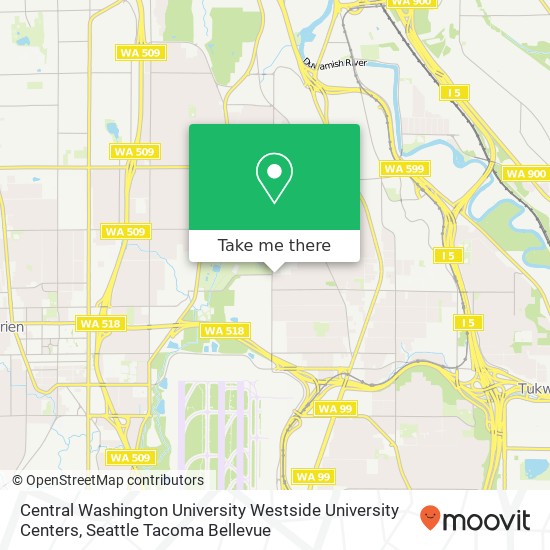 Mapa de Central Washington University Westside University Centers