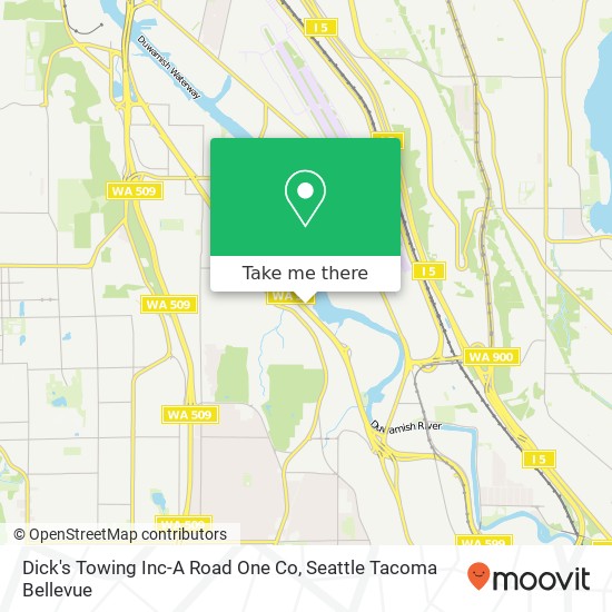 Mapa de Dick's Towing Inc-A Road One Co