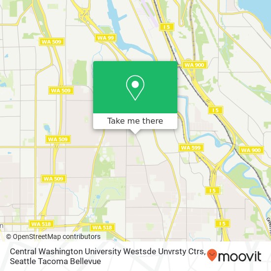 Mapa de Central Washington University Westsde Unvrsty Ctrs