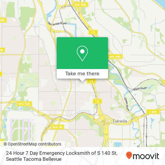 Mapa de 24 Hour 7 Day Emergency Locksmith of S 140 St