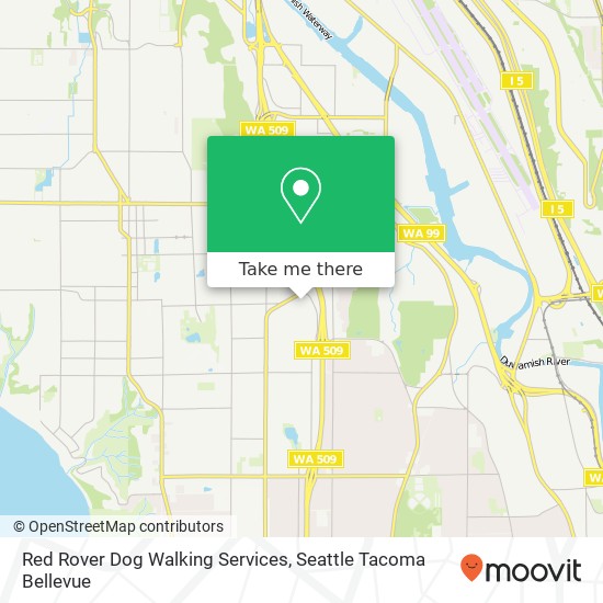 Red Rover Dog Walking Services map