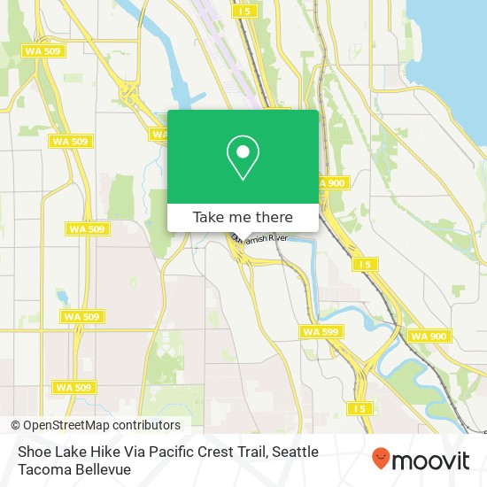 Shoe Lake Hike Via Pacific Crest Trail map