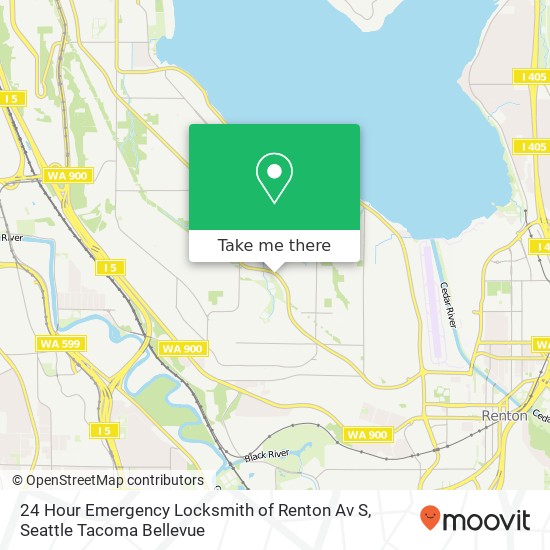 Mapa de 24 Hour Emergency Locksmith of Renton Av S