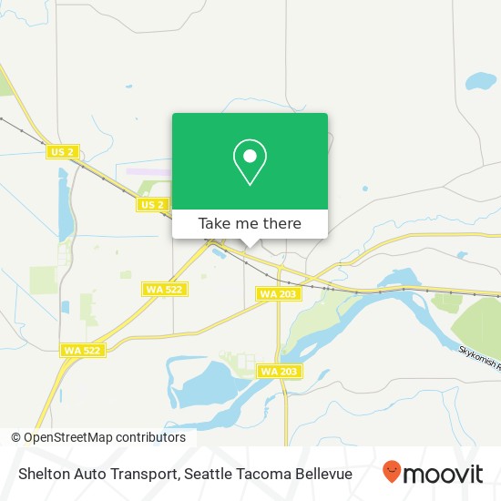 Shelton Auto Transport map