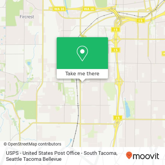 USPS - United States Post Office - South Tacoma map